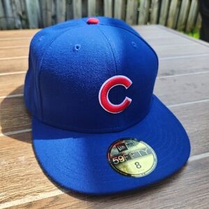 New Era 59FIFTY Chicago Cubs MLB Fitted Hat Blue Size 8